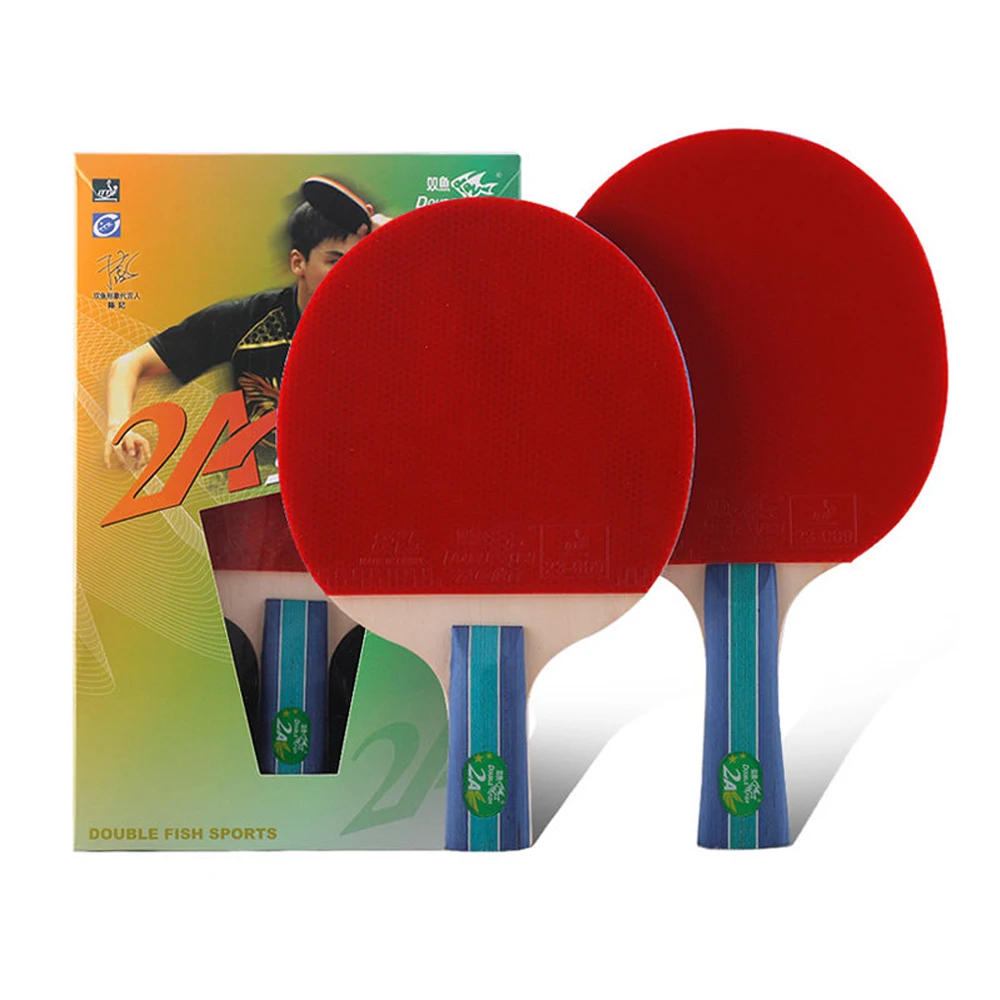 Double Fish 2A table tennis bat with ittf pingpong rubber pingpong racket for beginners and teenagers