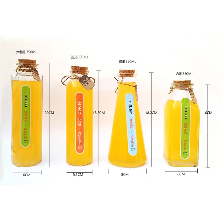 Kombucha Glass Bottle Milk Juice With Cork Lid