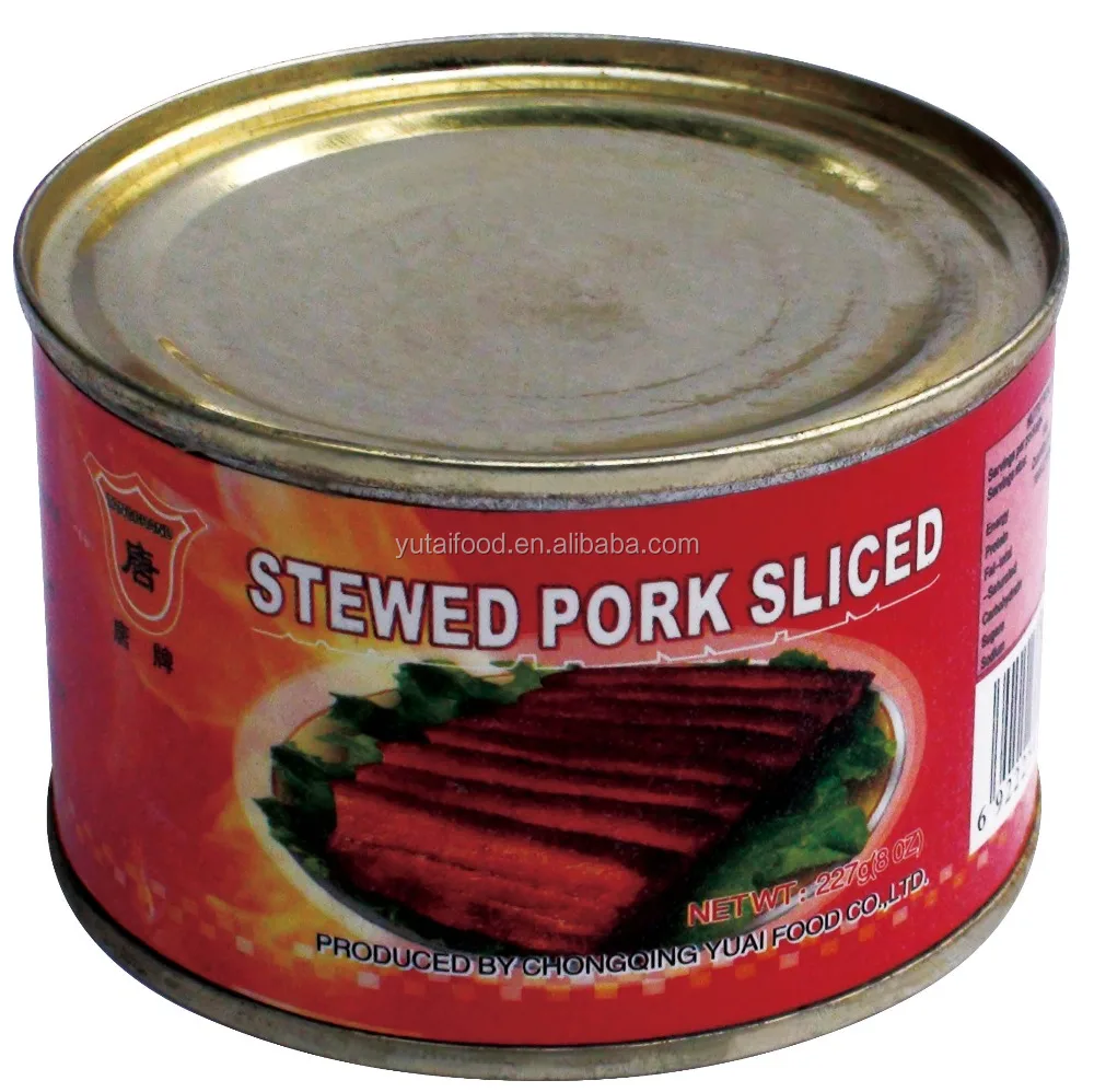 
Cans Food Canned Stewed Pork Sliced 