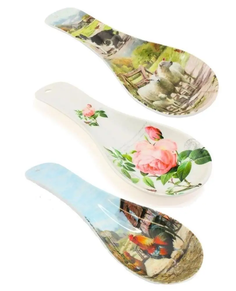 Rose design romantic style melamine spoon rest