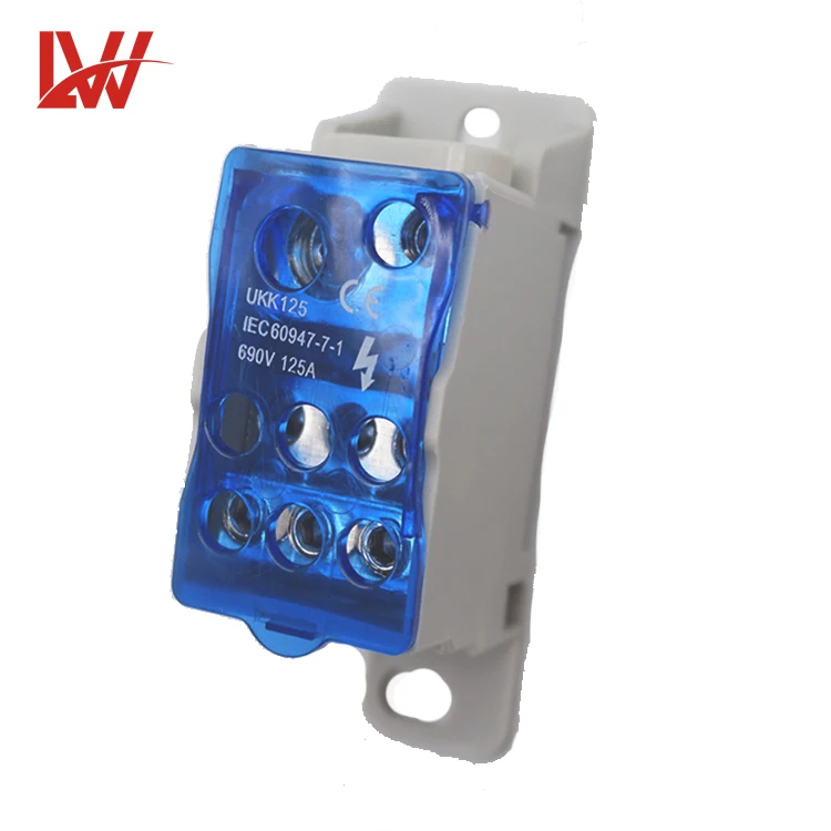 Однополярная распределительная коробка серии UKK на Din-рейку, распределительный блок питания, LW UKK-125