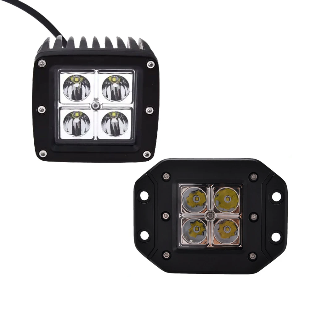 Flush Mount 3' 12w LED parking truck led fog light for Jeep Ford automobile and motorcycle lighting