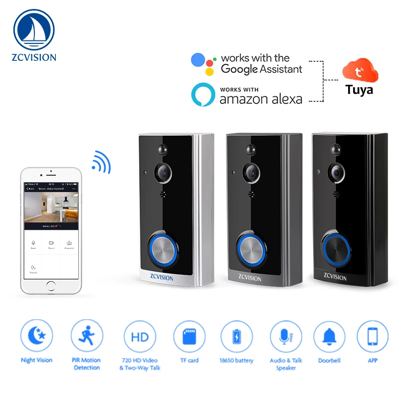 WIFI Doorbell Ring Video Wireless Intercom Doorbell Home Security Two-Way Audio Door Bell 1080P Camera Smart Doorbell