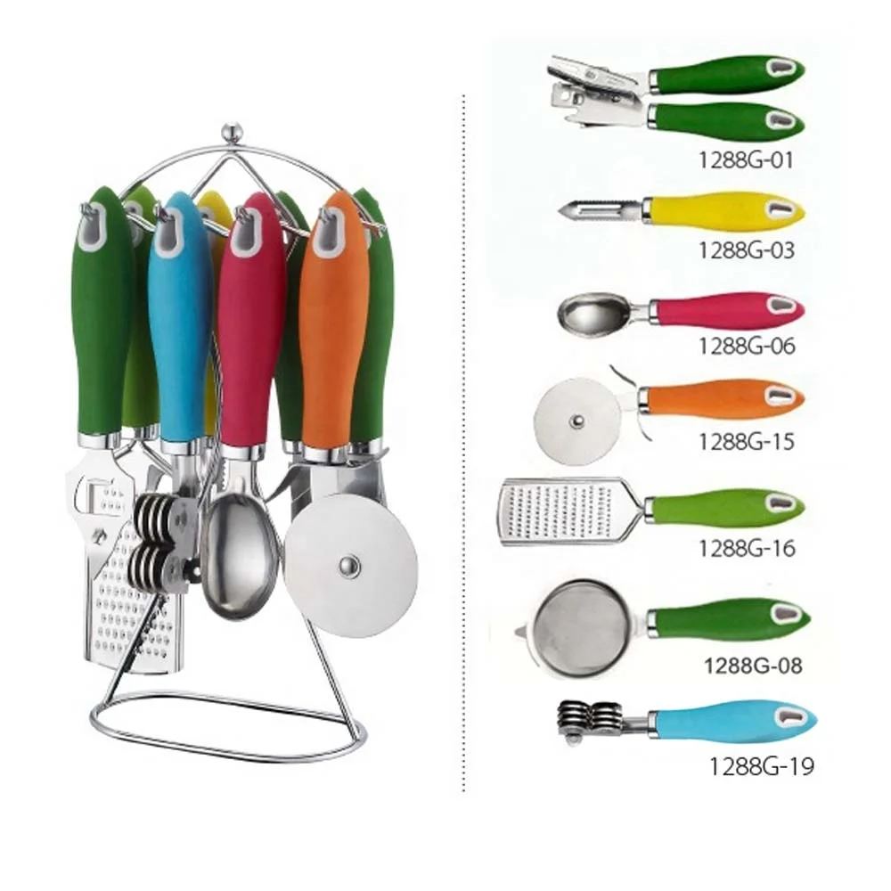 hot selling stainless steel kitchen gadgets cooking accessories utensil tool set vegetable tools can opener