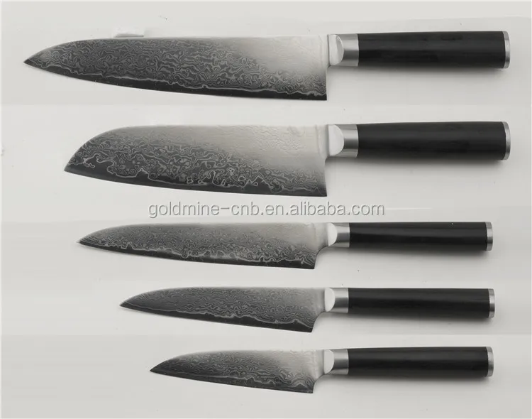 German Steel 1.4116/VG-10 Damascus Steel Kitchen Knife Set