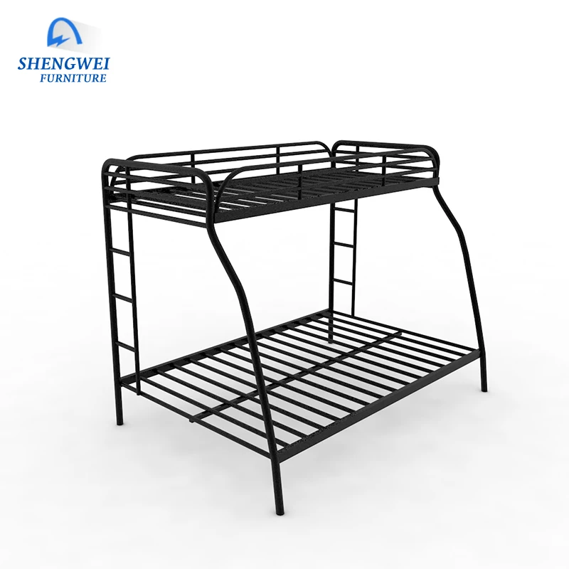 Hotsale heavy duty knock down customized wrought iron double metal bed mother son bed