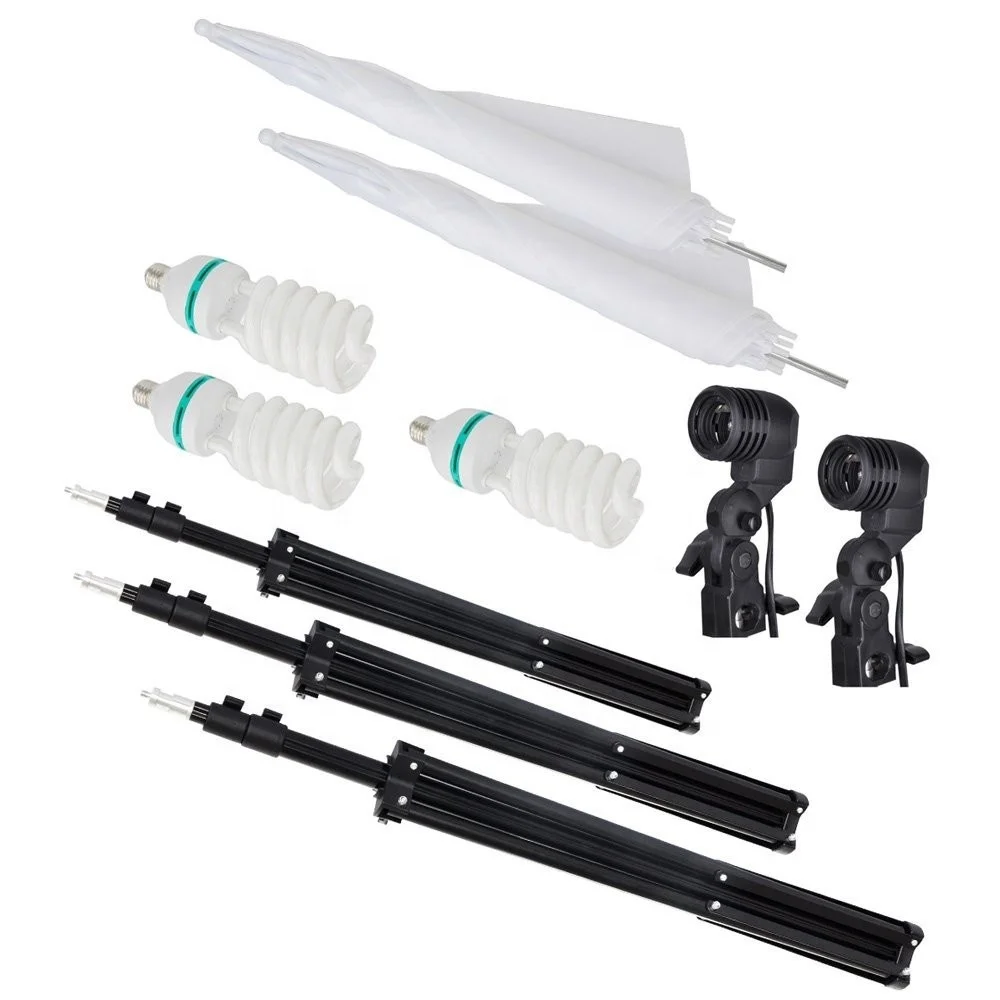 Triple 600W 5500K Photo Studio Day Light Umbrella Continuous Light Kit With Carrying Case, Professional Light for Studio