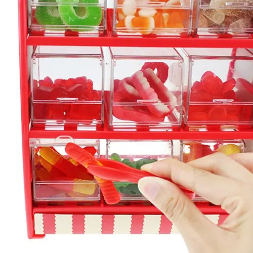 Customized Plastic Kids  Shop owner Toy Red Sweets Dispenser Pick N Mix