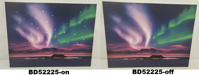 Forest night sky LED canvas new painting, wood frame home wall decor with twinkling star