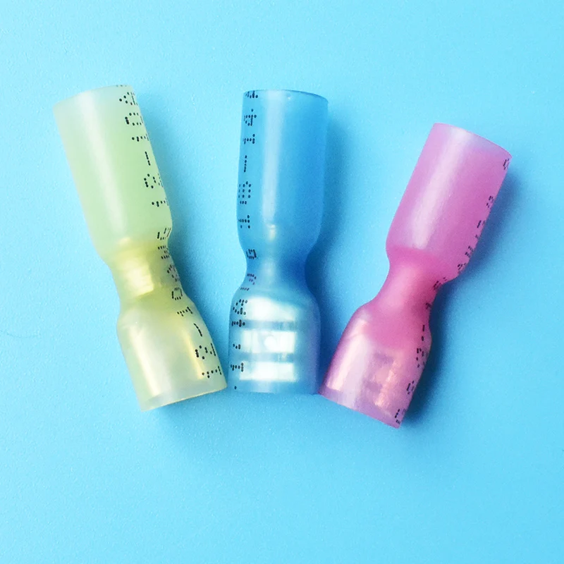 QWT 220pcs Fully Insulated Electrical Crimp Heat Shrink Female And Male Terminals Waterproof Splice Butt Connectors Kit