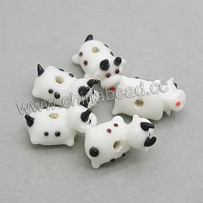High quality handmade lampwork glass animal beads cow beads for bracelet making
