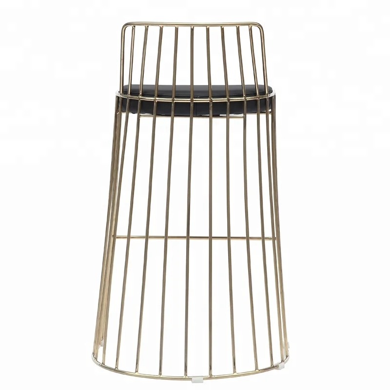 Современные матовые золотые барные стулья с спинкой