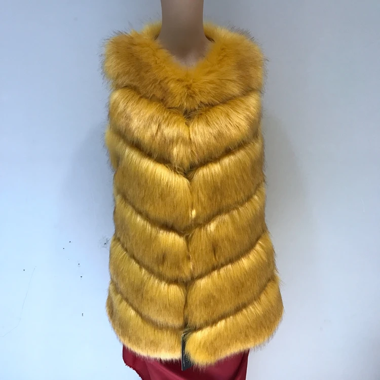 Fashion white black green faux fur vest for autumn winter