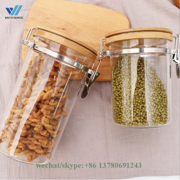 Factory supply High Borosilicate Glass Airtight Food Storage Container Jar with Cork Lid