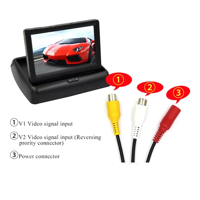 5 Inch HD Dashboard Folding TFT LCD Car Monitor Work With Mobile DVR
