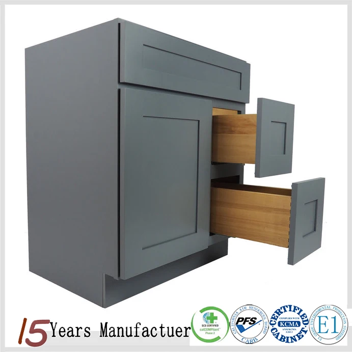 American Flat Pack Shaker Ready Made Solid Wood Bathroom Vanity Cabinet 36 Inch