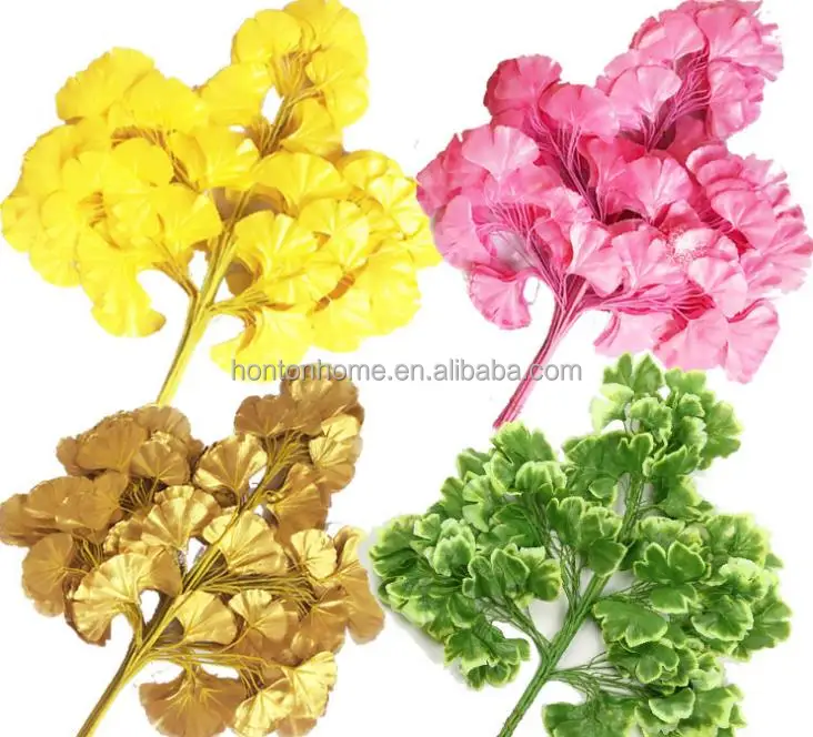 60cm Ginkgo Biloba Leaf Five Branches Maidenhair Trees Leaves Artificial Tree
