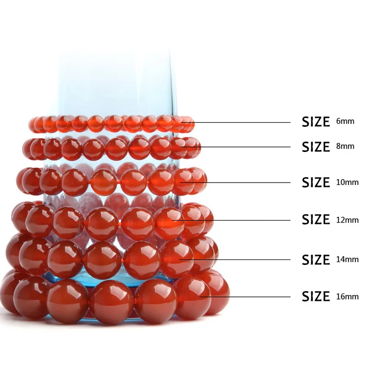 Fashion Charm Red Jade Bracelets High Quality A Class Natural Carnelian Bracelet Gemstone Stretch Beads Charm Bracelet for Women