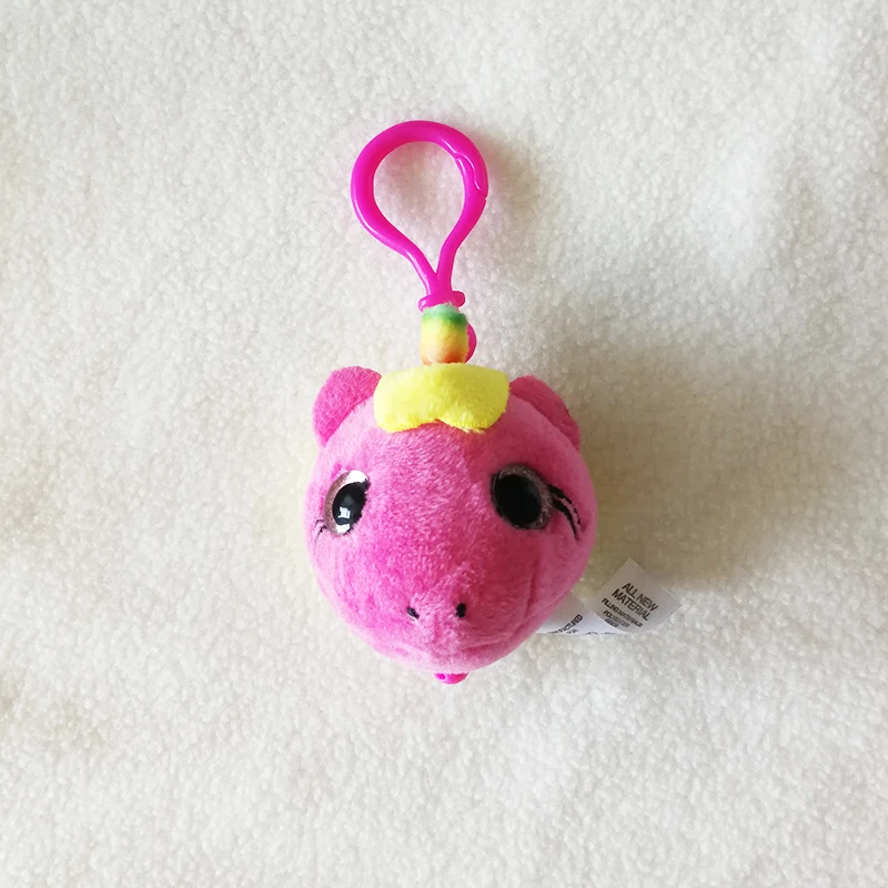 custom cute 8cm mini rainbow unicorn stuffed animal toy Telescopic Keychain plush Retractable Keychain