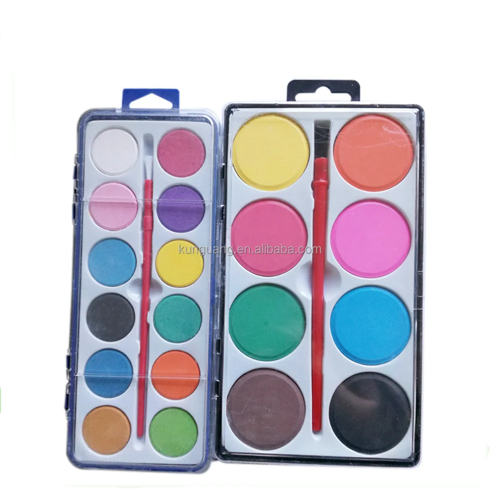 New 12 Colors Art Solid Watercolor Paint Water Color Paint Set For Painting
