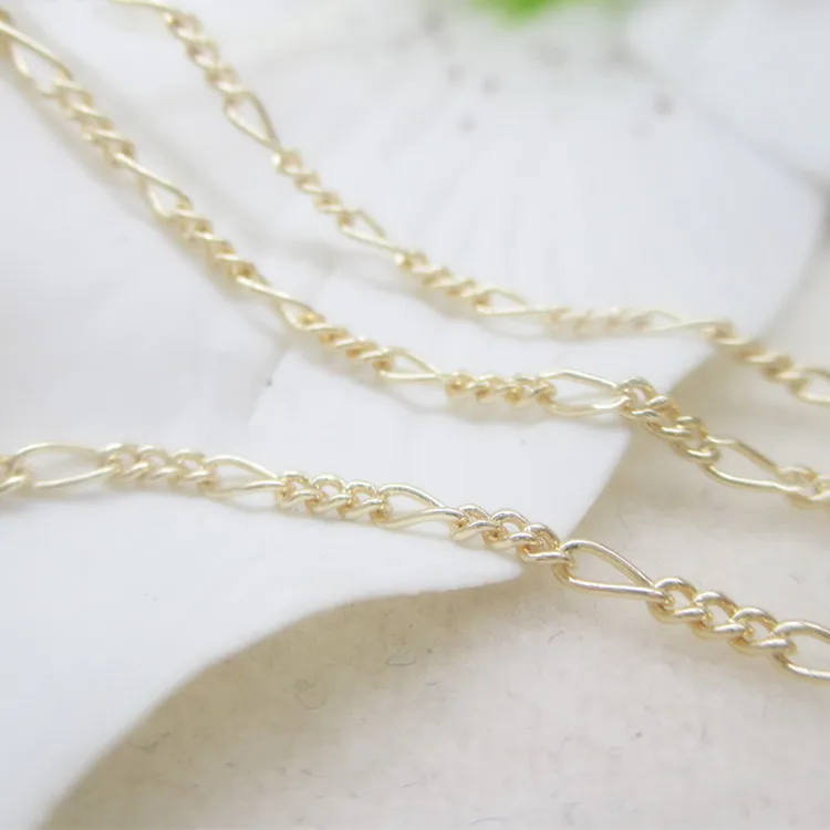 
NANA high quality 24k italian gold filled chain,figaro 3+1 design gold chain 