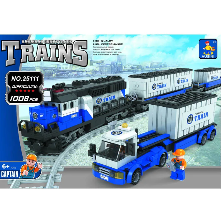 AUSINI mini train track smart flexible plastic hot novelty items building brick toy for kids