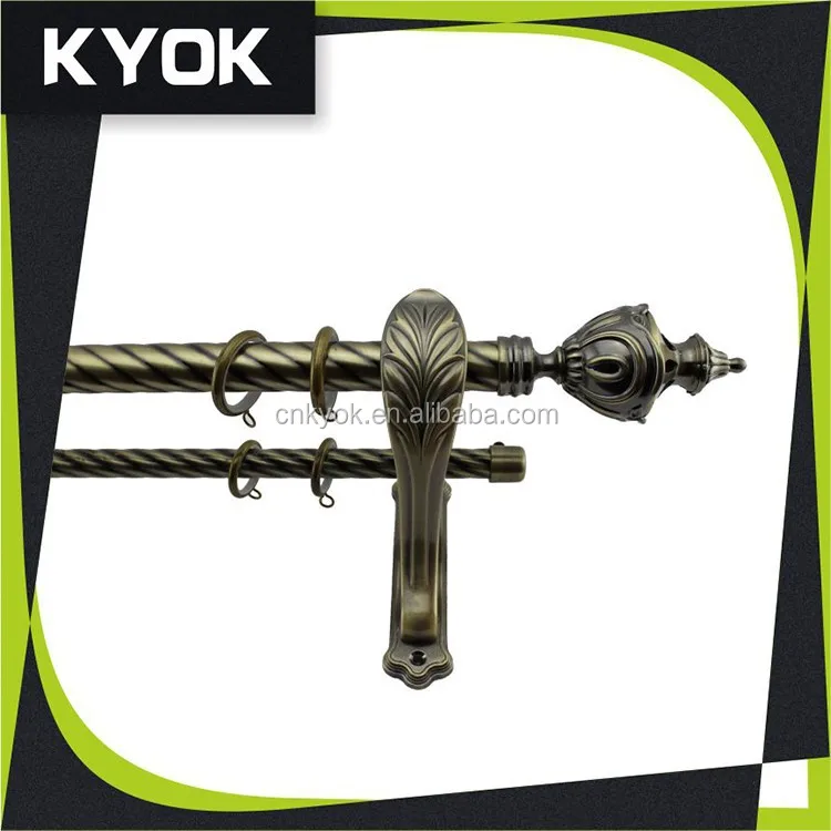 KYOK Beautiful Strong 0.6mm Tringle De Rideau, Swivel Metal Curtain Rods Set Whole Set Hot Selling Curtain Rod Aluminum