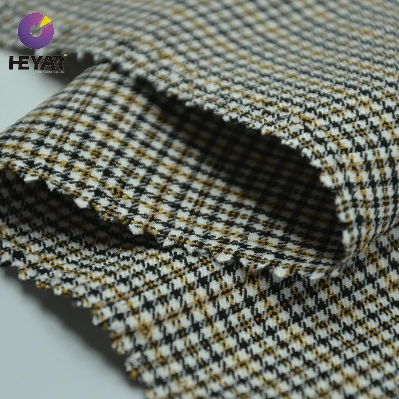 high quality chinese yarn dyed TR check spandex fabric