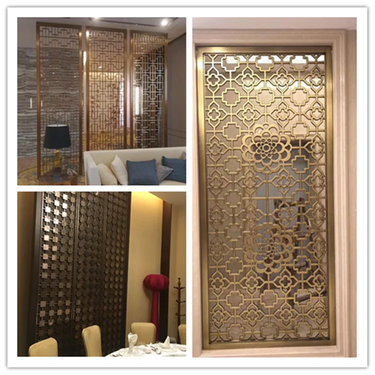 laser cut metal room divider folding screen