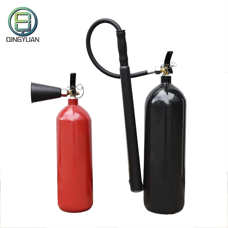 
black small portable fire extinguisher co2 empty gas cylinder 