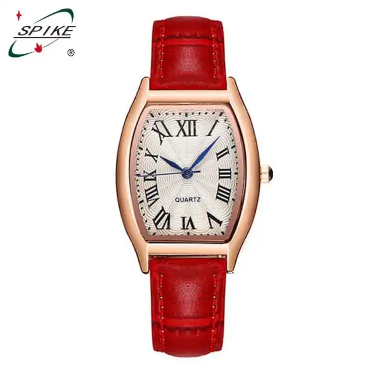 Waterproof leather band japan movement quartz watches stainless steel back