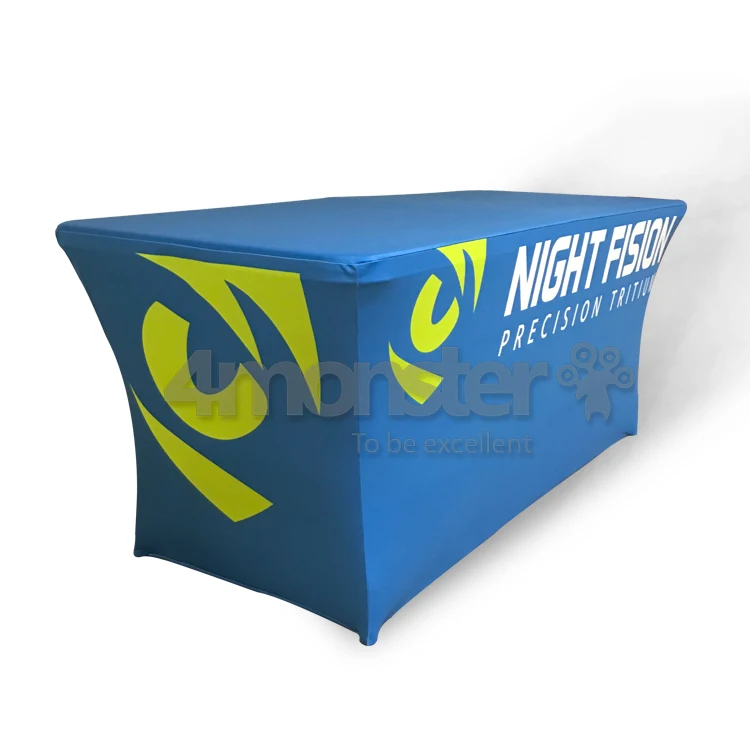 6ft 8ft trade show table cover fitted custom logo printed table cloth fabric