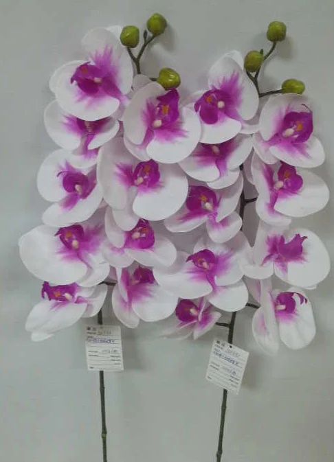 FC4001 9 heads real touch latex flowers artificial white orchids for sale