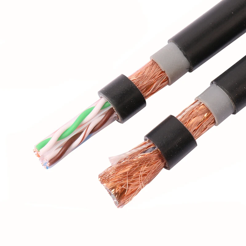 
outdoor ethernet cable cat6 cable 305m price 23AWG copper core With aluminum foil shield and metal braided mesh 