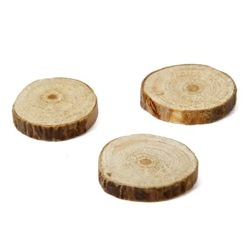 
100pcs 1-3CM Wood Log Slices Discs for DIY Crafts Wedding Centerpieces 