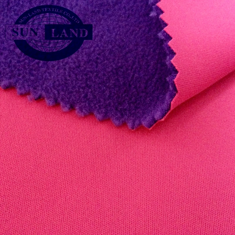 china manufacturer make to orders winter sports thermal jacket 100% polyester interlock bonded polar fleece fabric