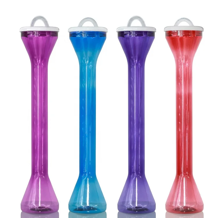 Long Neck Customized Drinking Party Yard Cup Clear Yard Cup With Straw
