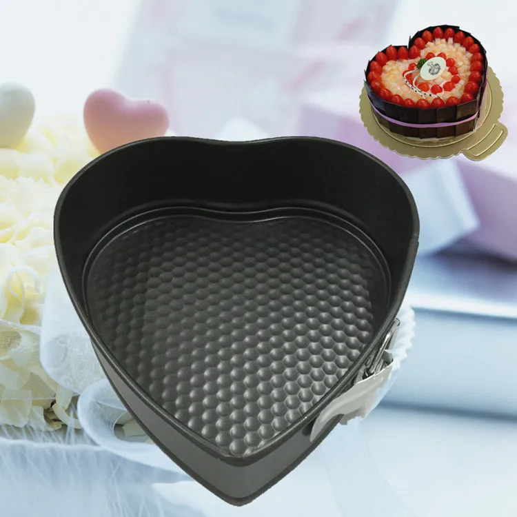 Baking tools 3 sets of square round heart-shaped live bottom buckle cake mold non-stick birthday cake mold