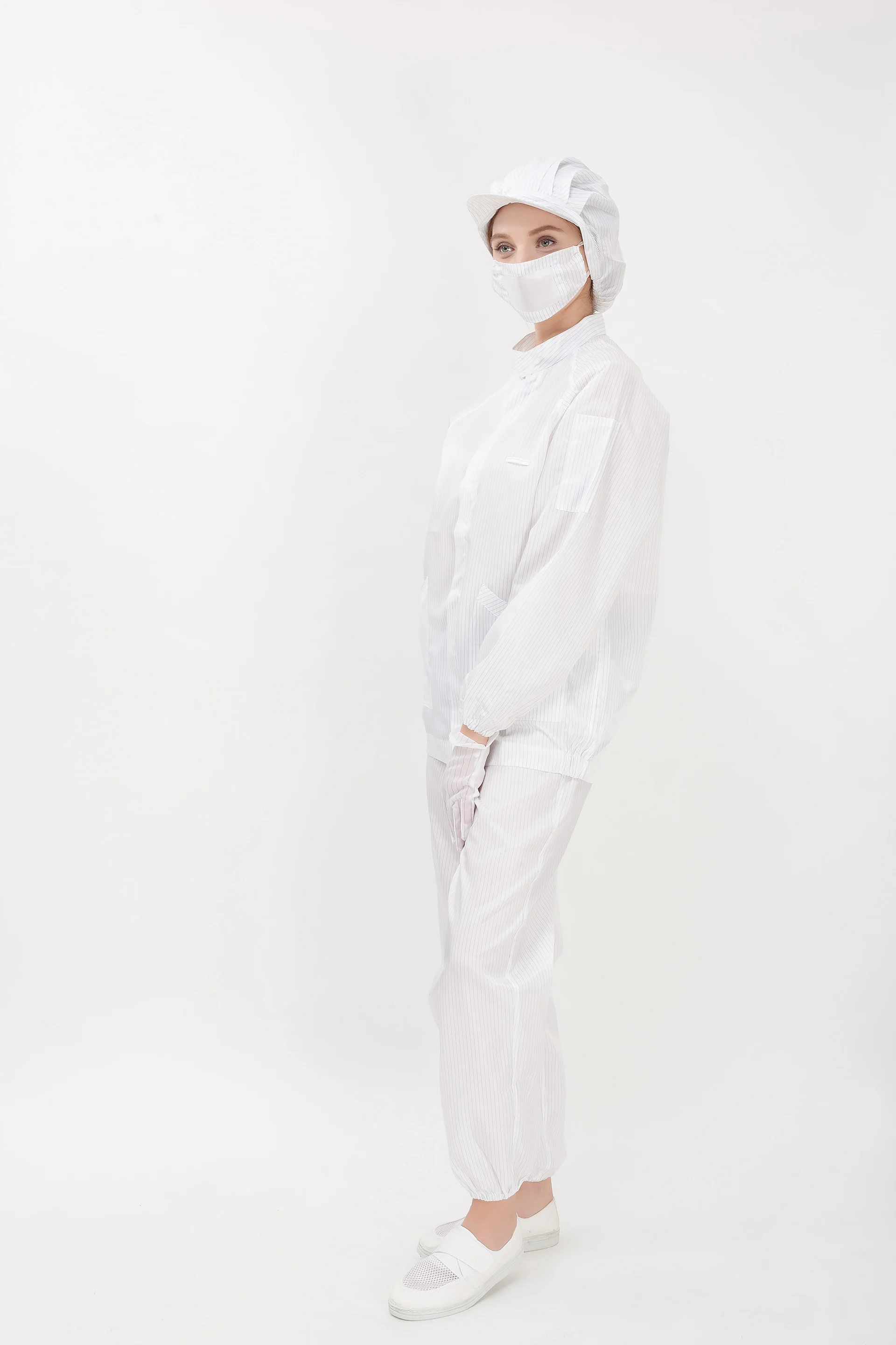 100%polyester taffeta Cleanroom esd suits, antistatic lab coats