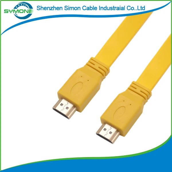 
Factory price HDTV Flat Cable HDTV 1.4 Version Ultra High Speed 18Gbps 1080p 3D Gold Plated Connectors - Ethernet & Audio Cable 