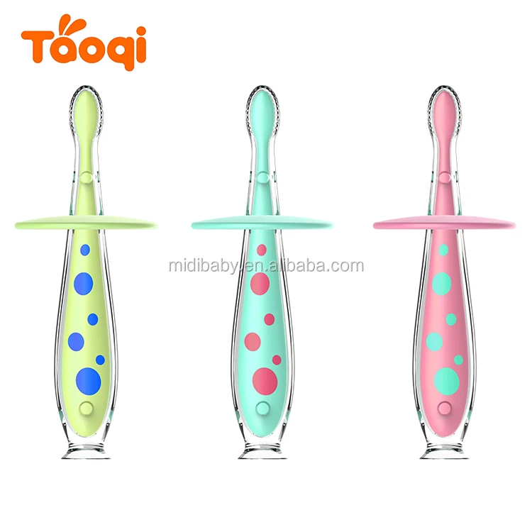 Лидер продаж 2022, Детская Силиконовая зубная щетка на присоске