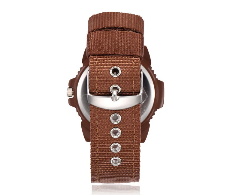 DF2199 Brown Multifunctional rotary outer gear wheel night vision quartz watch for outdoor army men students tactical purpose