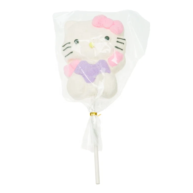 Kitty cat shape marshmallow cotton candy lollipop