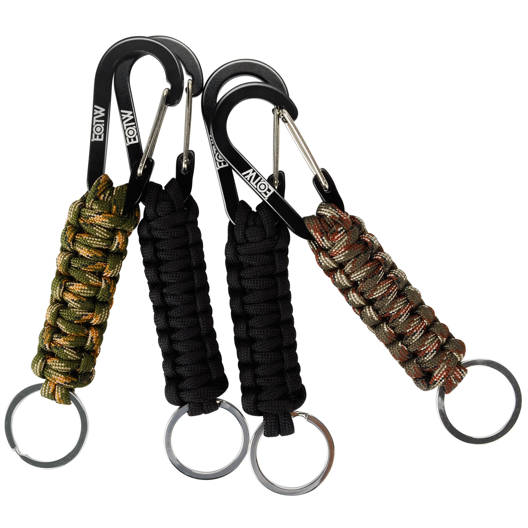 Gift Promotion Paracord Survival Carabiner Keychain for Outdoor Sports