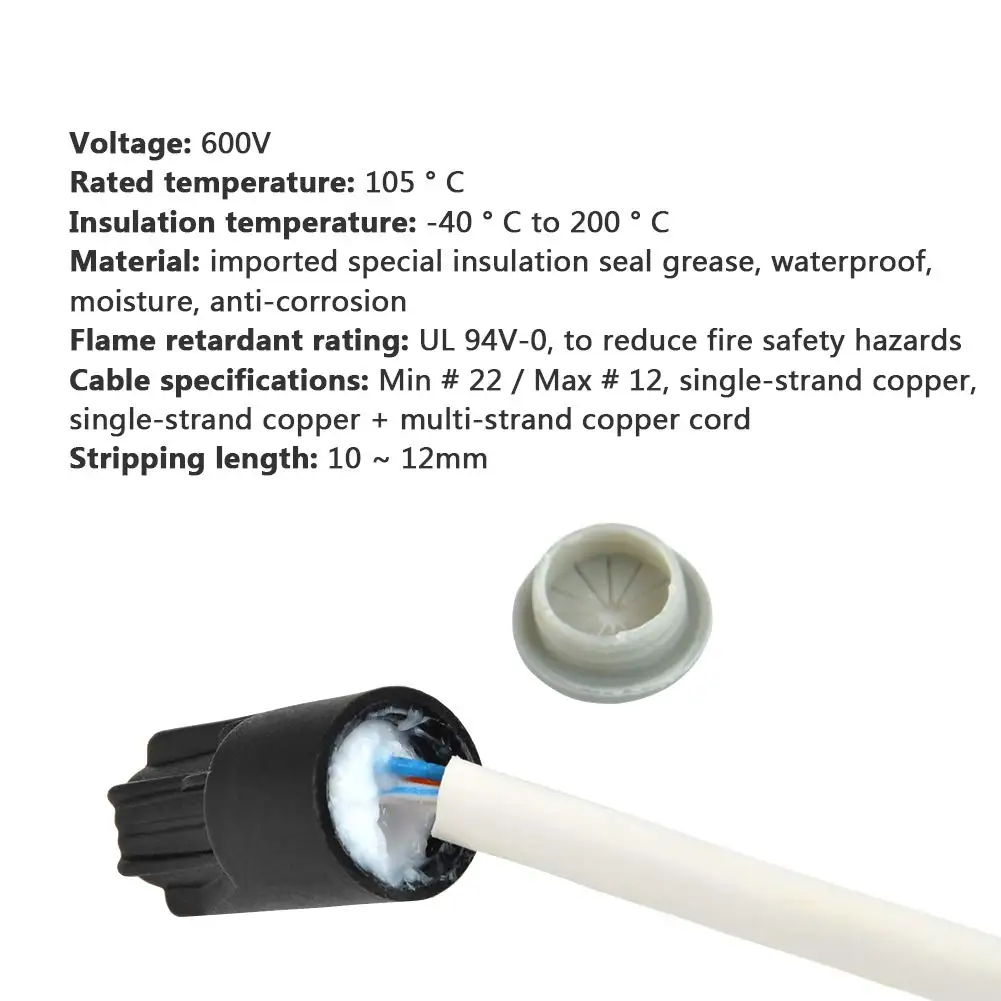 outdoor waterproof and dustproof spring terminal, Electrical Screw Wire Connectors Terminals,with Spring Insert Twist Nuts
