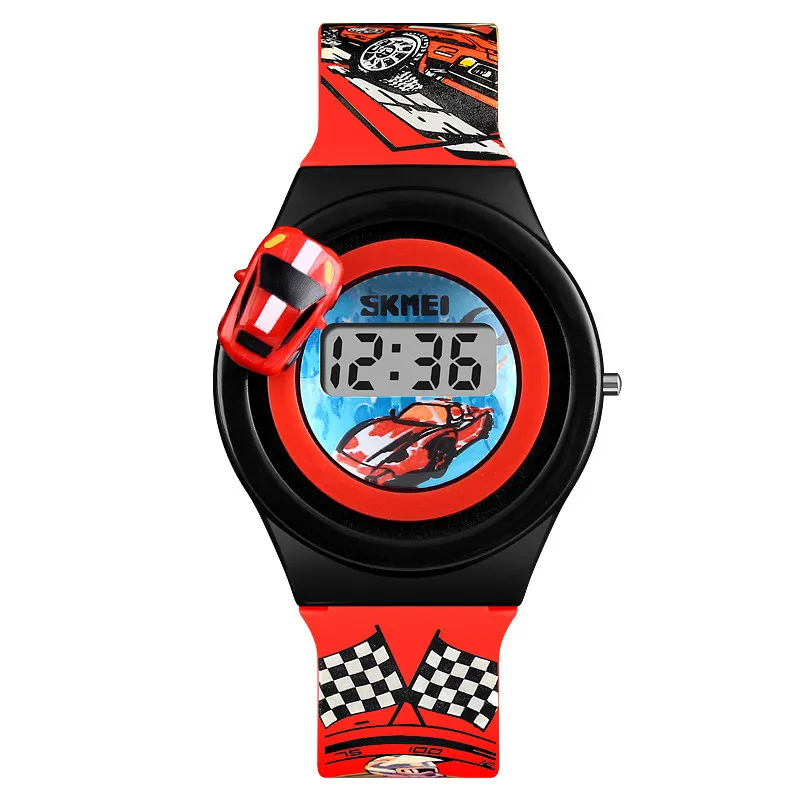 Fashion rotatable car kids digital sport watch cheap children wrist watches skmei 1376