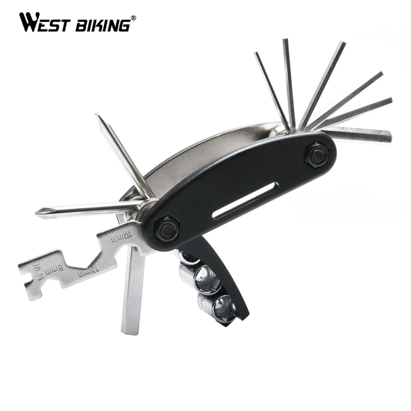 WEST BIKING Bicycle Multi Repair Ferramenta Kit MTB Spoke Wrench Screwdriver High Quality Cycling Bike Repair Tool Set