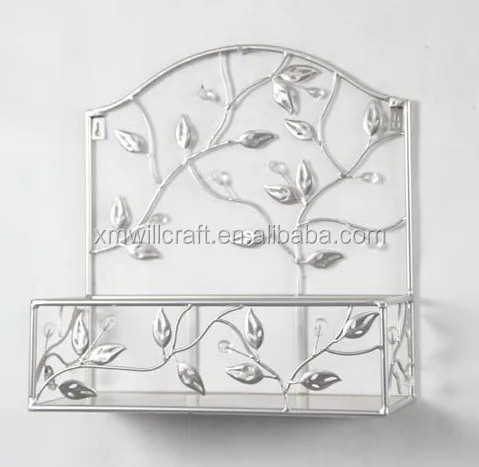 bathroom iron tree branch leaves decorated Metal Wall Shelf