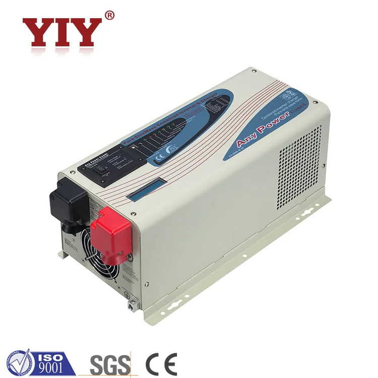 Single phase home use pure sine wave power inverter 12V to 220V with battery charger and solar charger controller 2000W with AVR