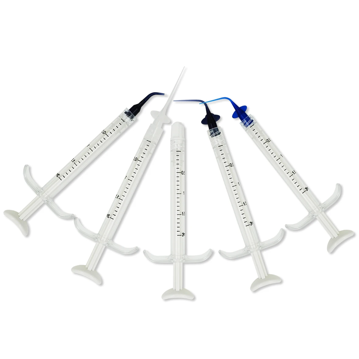  2ml disposable dental syringe with plastic luer-lock pre-bent needle